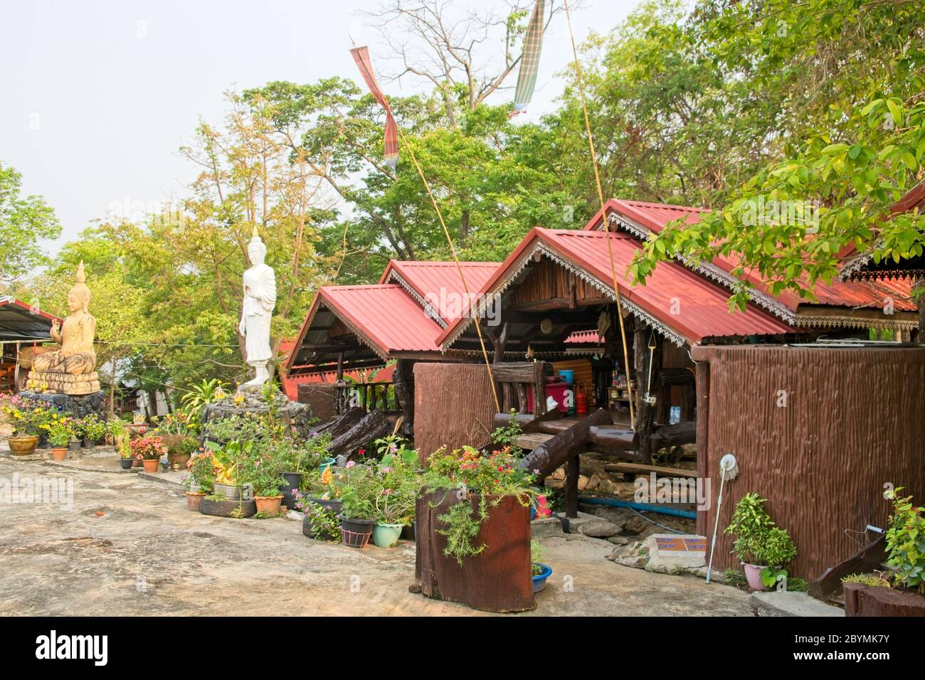 Alloggi per monaci buddisti. Foto Stock