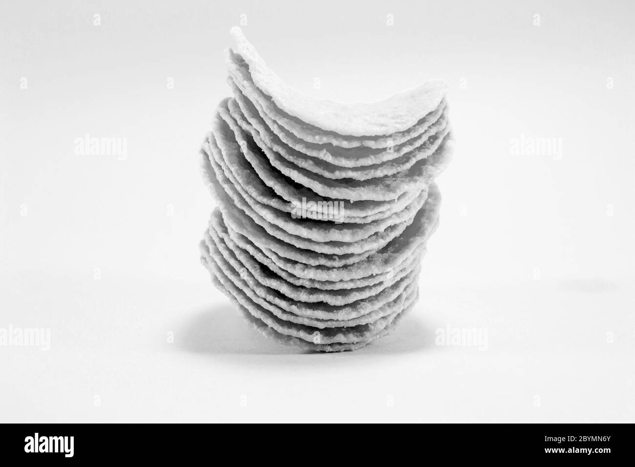 cracker di patate in bianco e nero Foto Stock