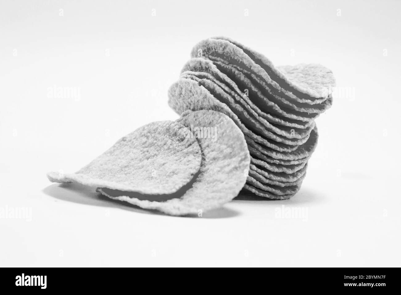 cracker di patate in bianco e nero Foto Stock