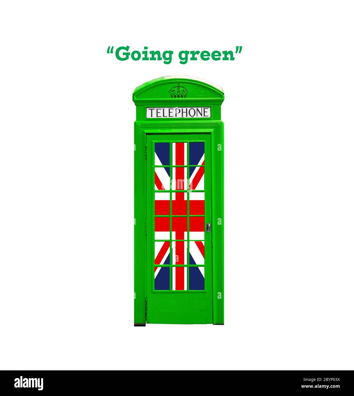 Verde. Una cassetta telefonica in una via di Londra, Inghilterra. Precedentemente ampiamente utilizzato ma ora sostituito da telefoni cellulari. Popolare tra turisti e visitatori Foto Stock