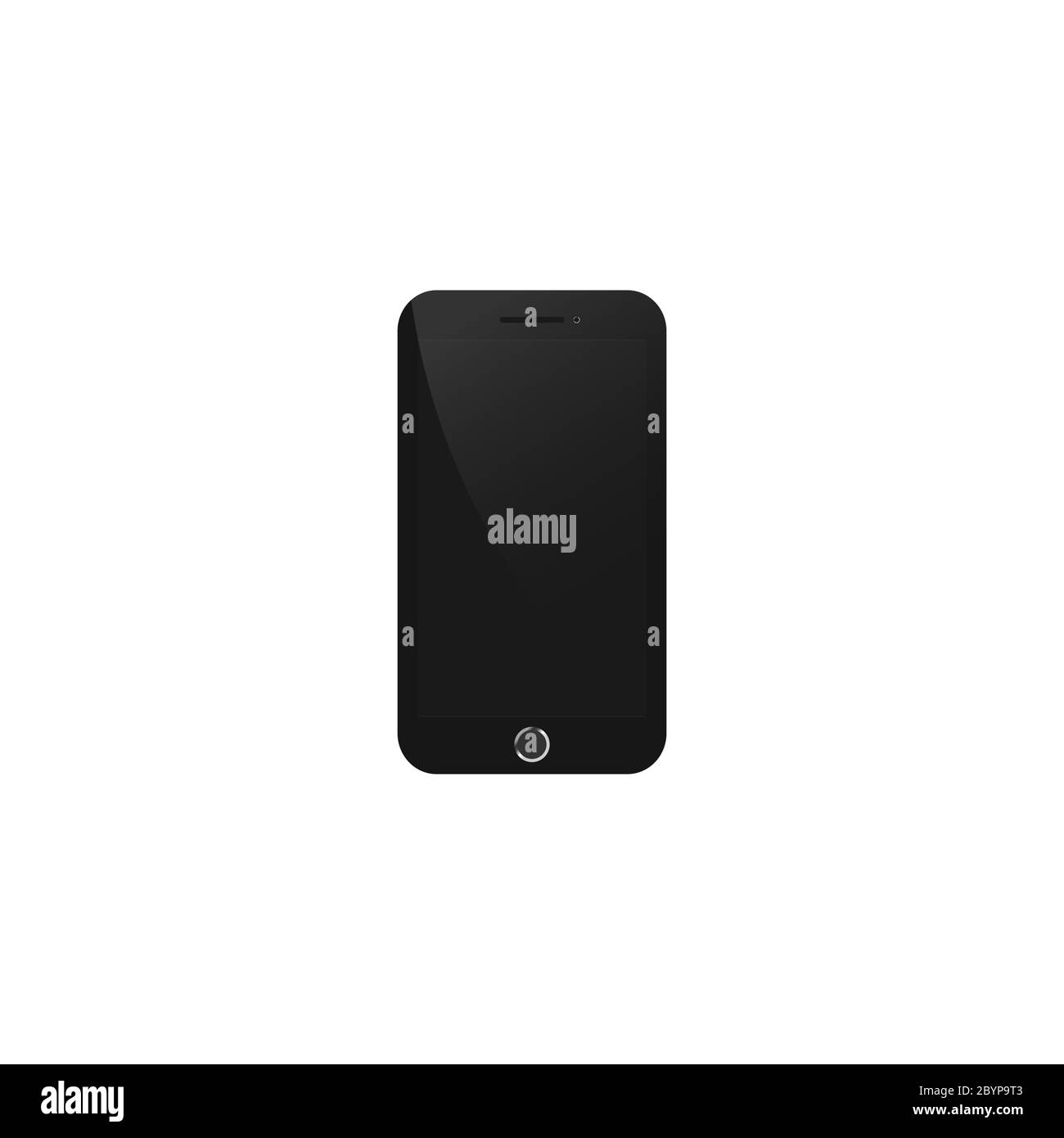 Telefono cellulare realistico con schermo vuoto. Icona dello smartphone su sfondo bianco isolato. Vettore EPS 10. Illustrazione Vettoriale