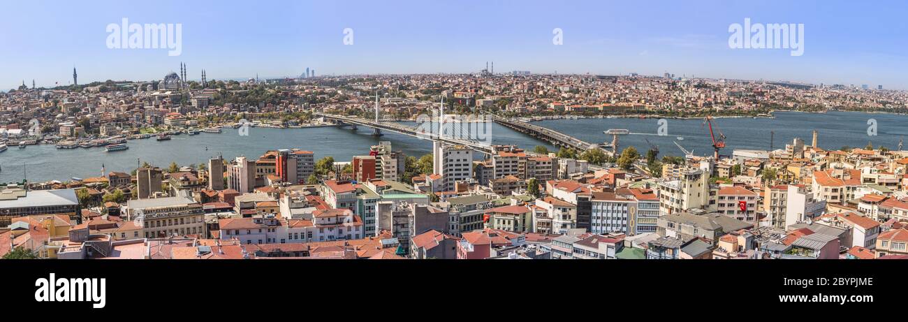 Vista panoramica di Istanbul dalla torre Galata. Turchia Foto Stock