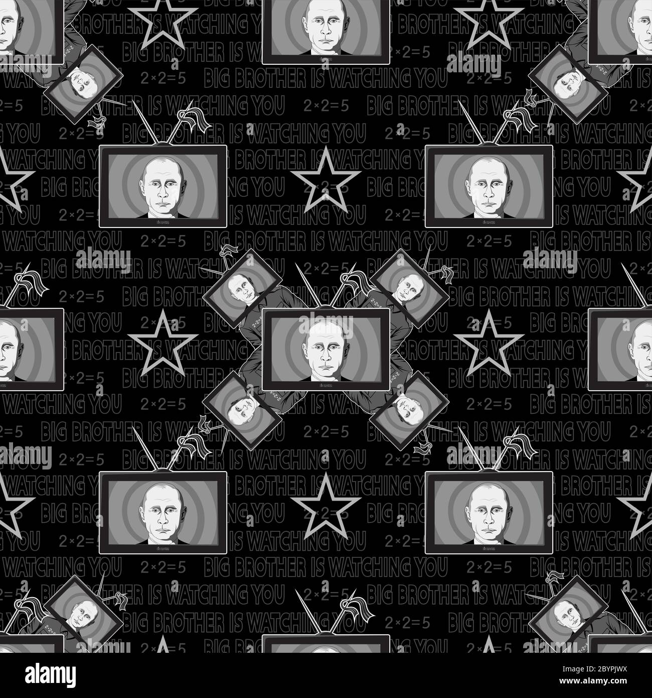 03 febbraio 2018: Modello patriottico senza giunture. Il fratello maggiore ti sta guardando. Illustrazione Vettoriale