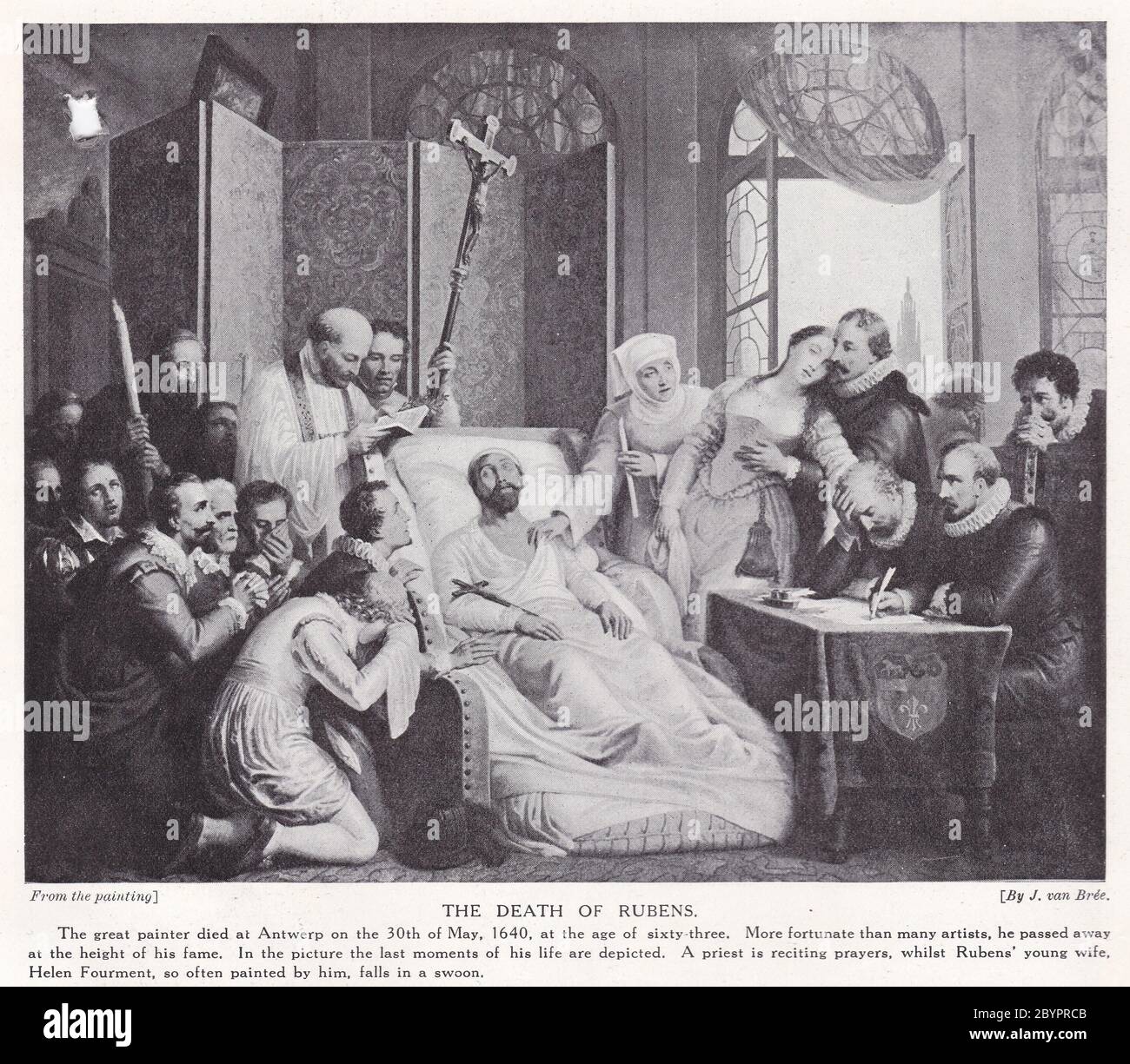 La morte di Rubens - dipinto di J. van Bree. Foto Stock