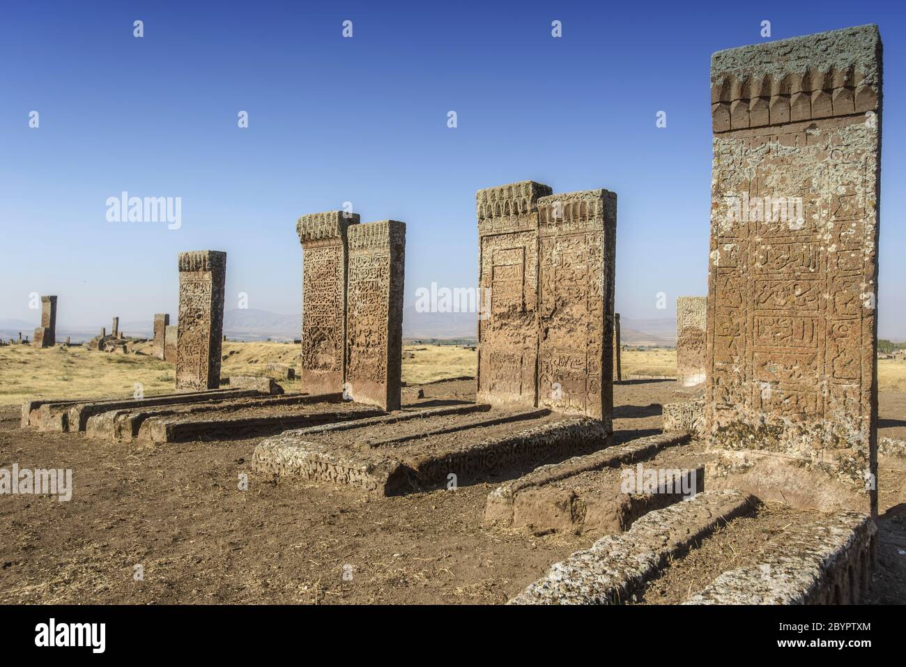 Lapidi di selgiuchi in turchia Ahlat Foto Stock