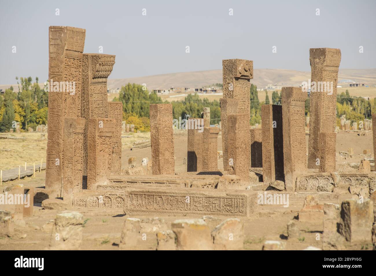 Lapidi di selgiuchi in turchia Ahlat Foto Stock
