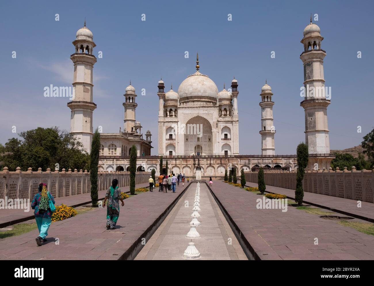 Tomba di Bibi Ka Maqbara, conosciuta anche come Mini Taj Maha, Aurangabad, Maharashtra, India. Foto Stock