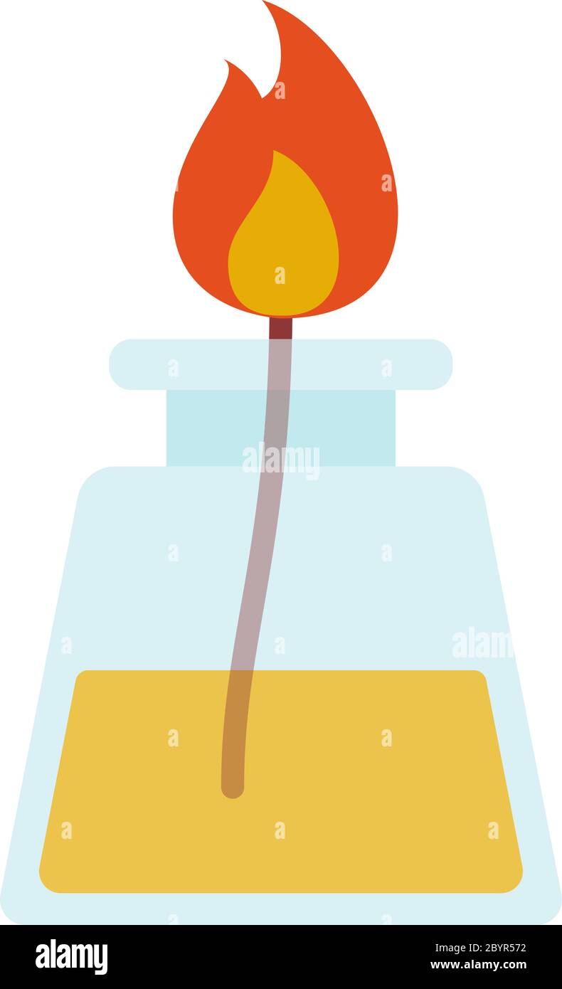 Icona vettore di bruciatore di alcool da laboratorio isolato Illustrazione Vettoriale