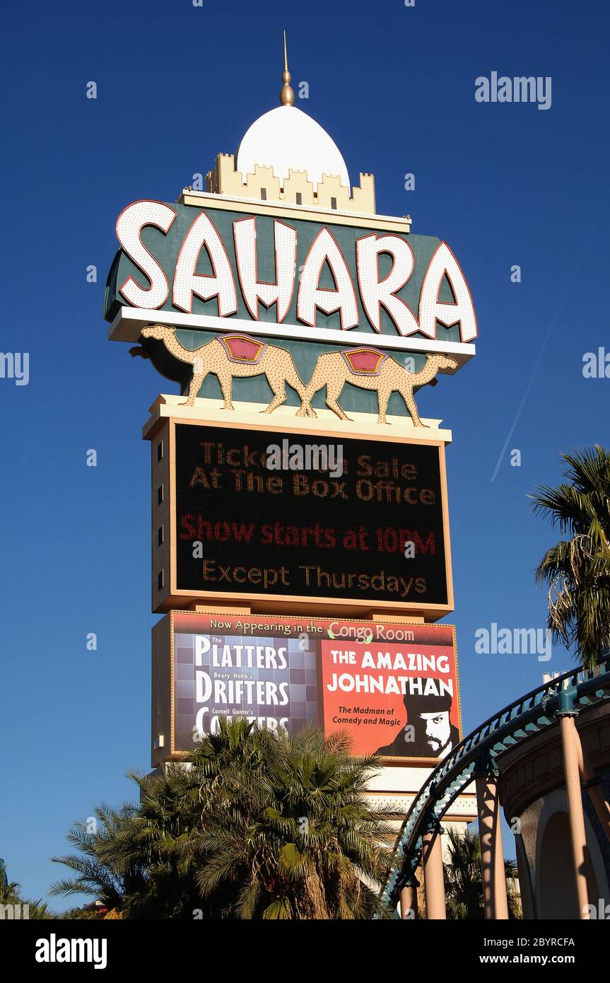 Sahara Hotel Las Vegas 480 Hotel e luoghi più importanti a Las Vegas il luogo più bello di Las Vegas Foto Stock