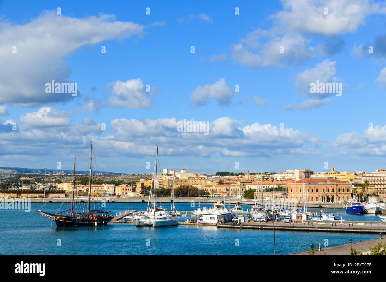 Porto di Siracusa, Sicilia, Italia Foto Stock