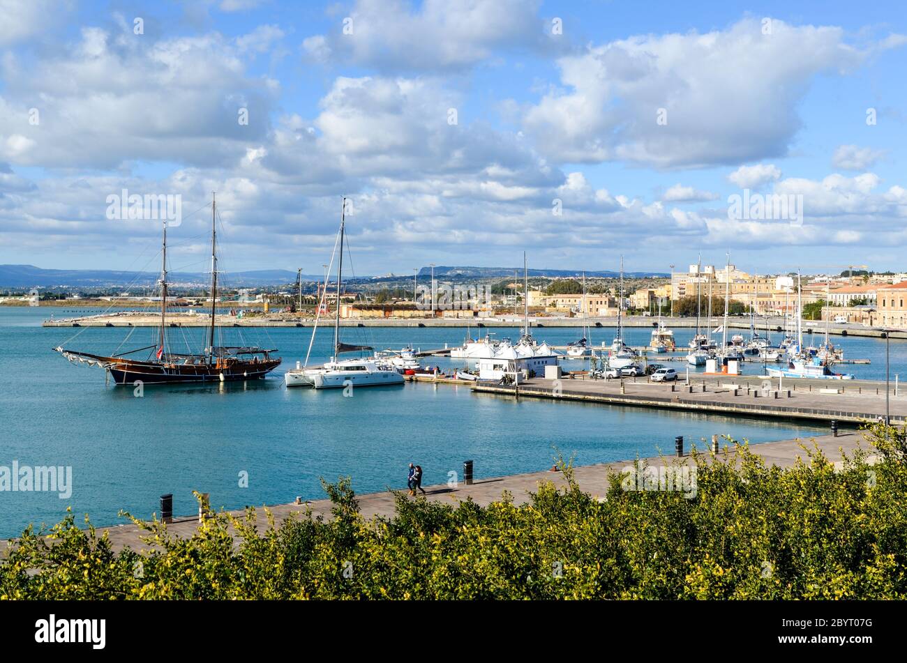 Porto di Siracusa, Sicilia, Italia Foto Stock