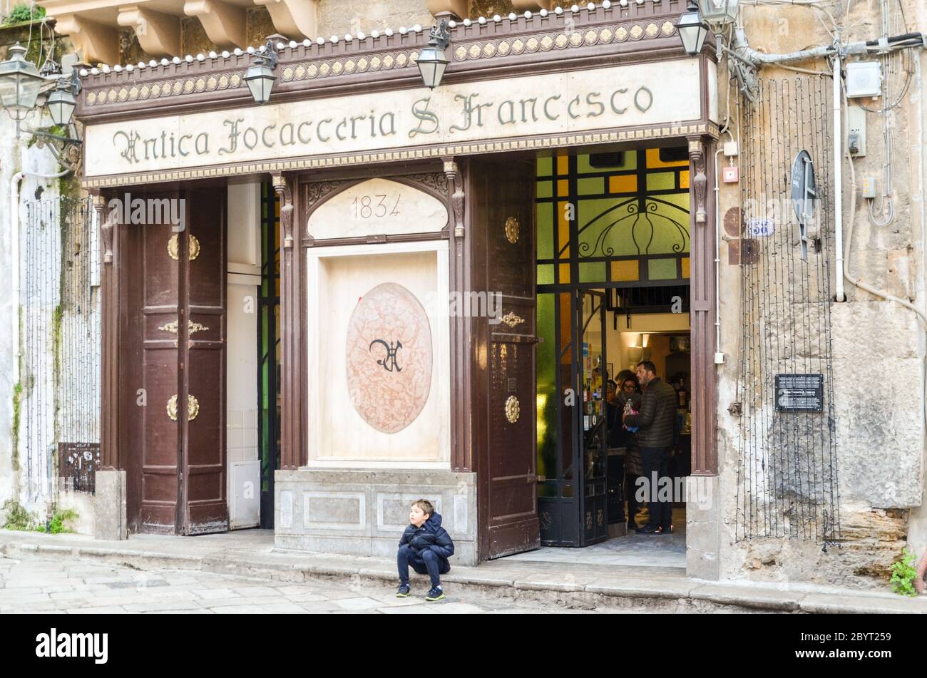 Foccaceria a Palermo, sicilia, Italia, in inverno (dicembre-gennaio) Foto Stock