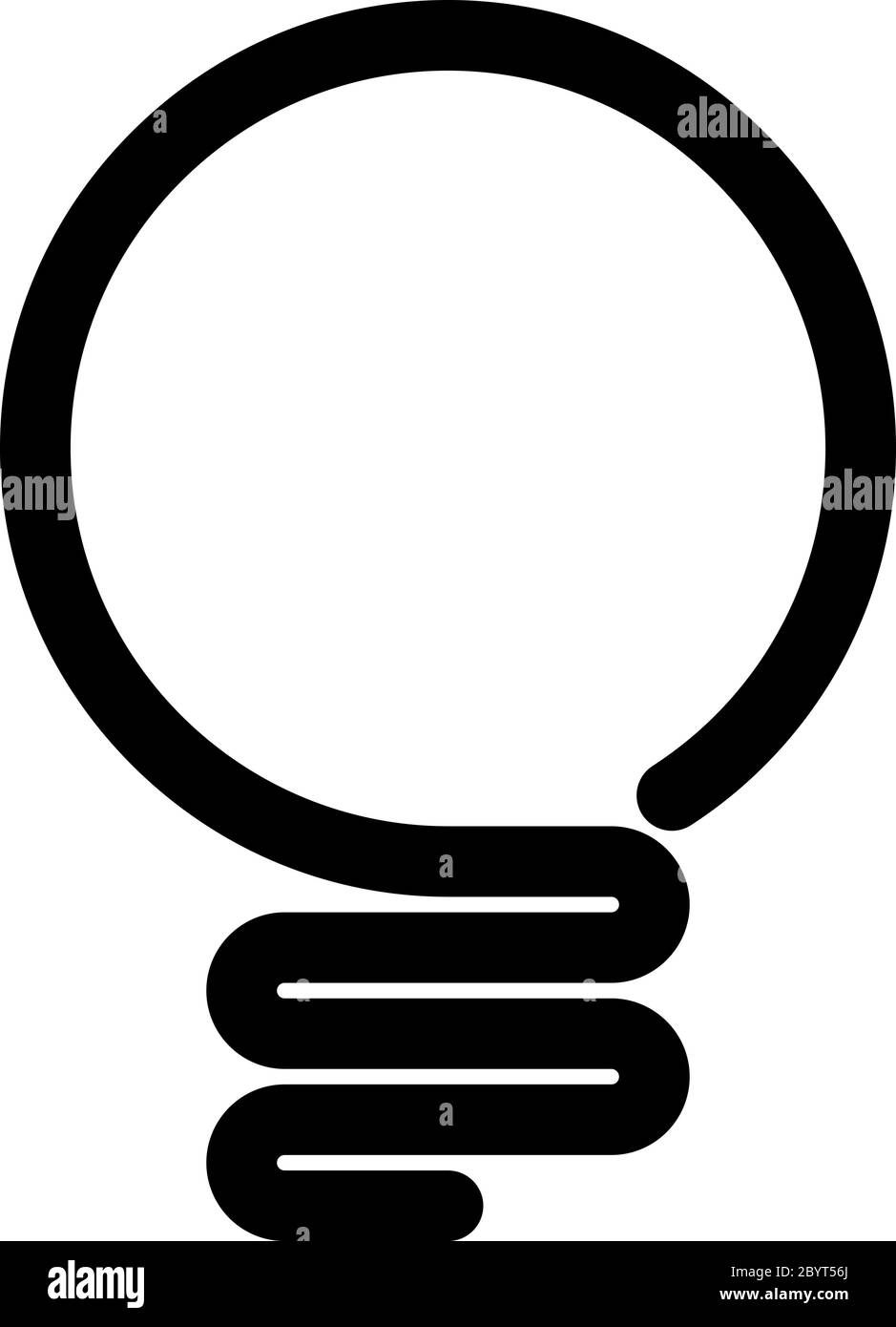 Icona lampadina. Semplice simbolo di linea nera isolato su sfondo bianco. Luce, idea o pensare koncept. Elemento di progettazione vettoriale moderno. Illustrazione Vettoriale