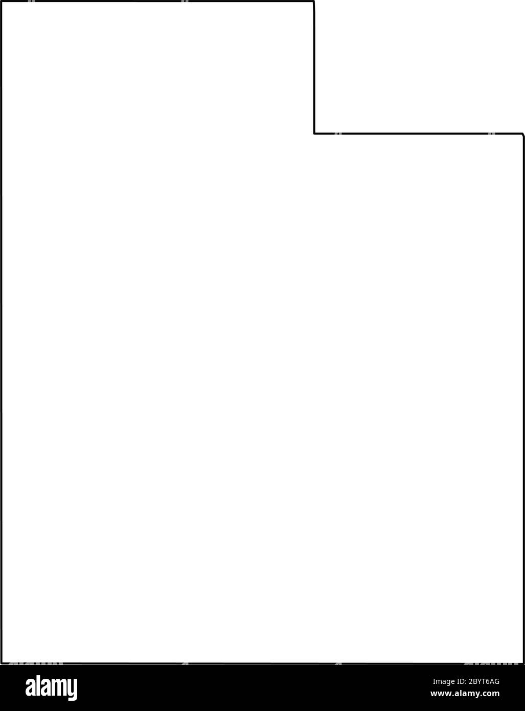 Utah, stato degli Stati Uniti - mappa nera della zona del paese. Semplice illustrazione vettoriale piatta. Illustrazione Vettoriale