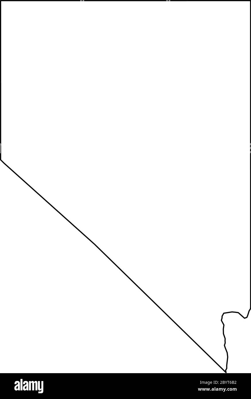 Nevada, stato degli Stati Uniti - mappa nera della zona del paese. Semplice illustrazione vettoriale piatta. Illustrazione Vettoriale