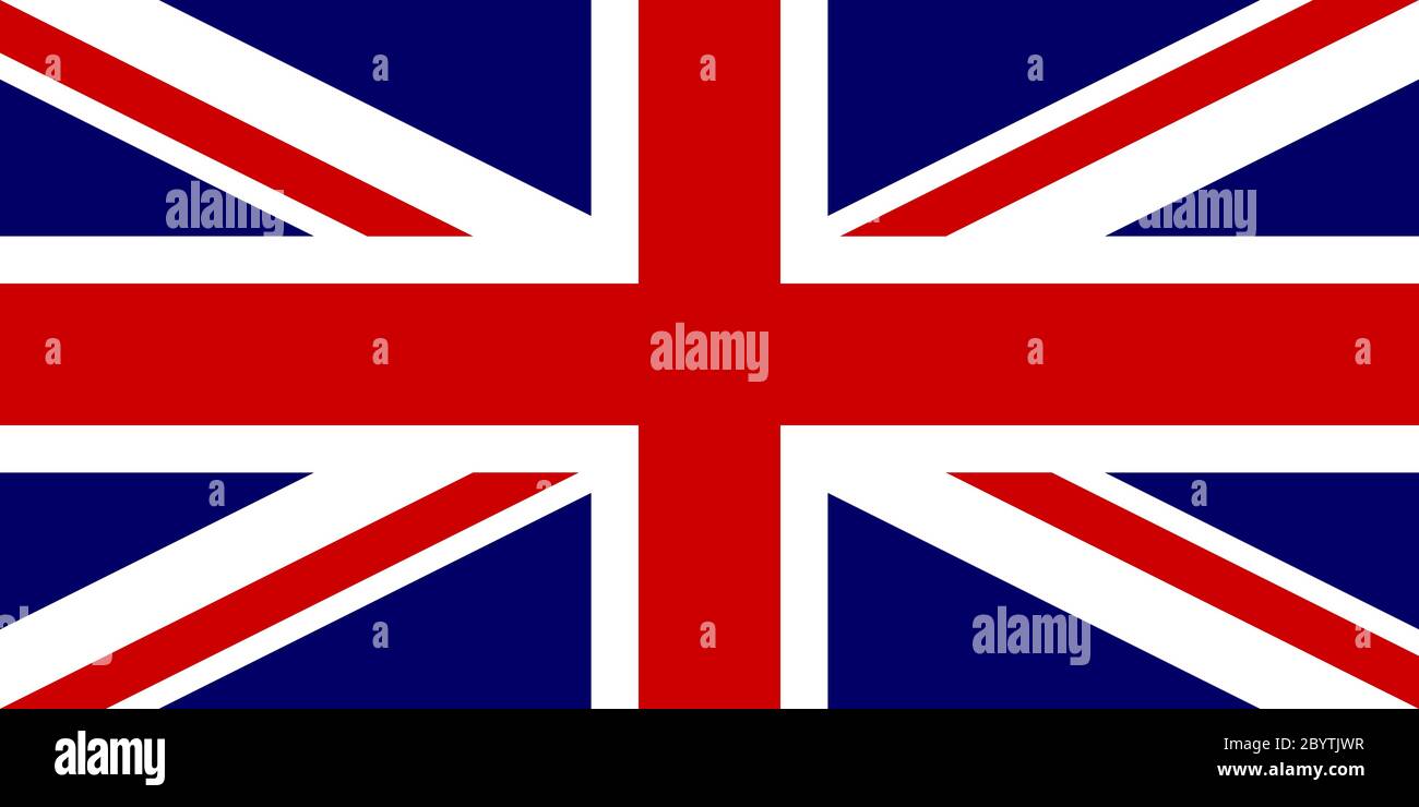 Bandiera ufficiale del Regno Unito di Gran Bretagna e Irlanda del Nord. Bandiera britannica, nota anche come Union Jack. Illustrazione vettoriale. Illustrazione Vettoriale