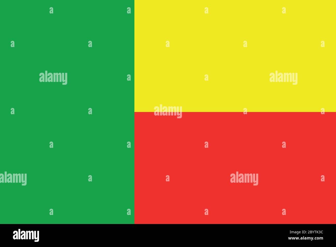 Bandiera del Benin. Bandiera vettoriale con colori ufficiali e proporzioni corrette Illustrazione Vettoriale