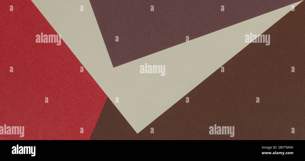 Documenti a colori composizione geometria banner con sfondo beige, rosso e marrone scuro toni di marrone Foto Stock