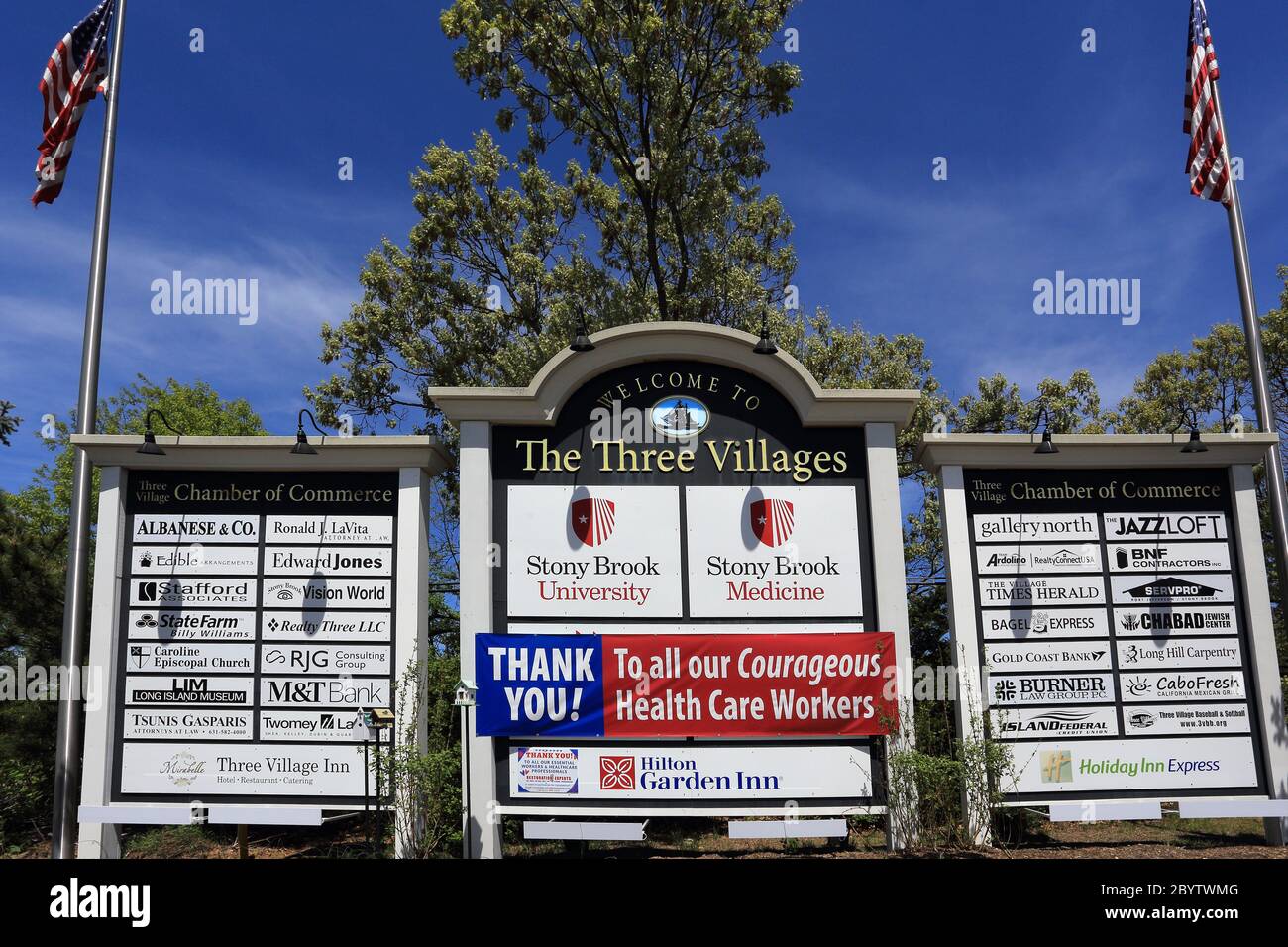 Camera di Commercio segno Stony Brook Long Island New York Foto Stock