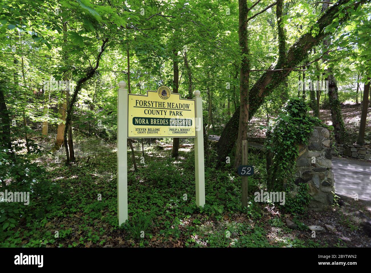 Ingresso al Forsythe Meadow County Park Stony Brook Long Island New York Foto Stock