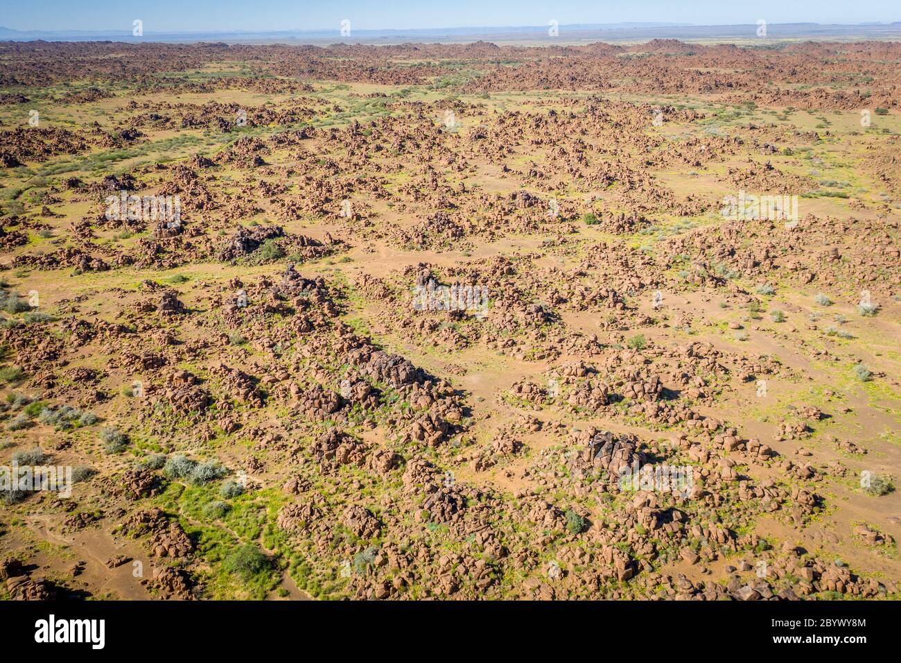 L'ampia area di grandi strutture rocciose che compongono il Parco giochi del Gigante , Keetmanshoop, Namibia Foto Stock