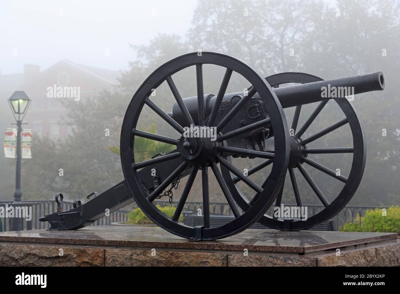 Artillery Park in Jackson Square, quartiere francese, New Orleans, Louisiana, USA Foto Stock