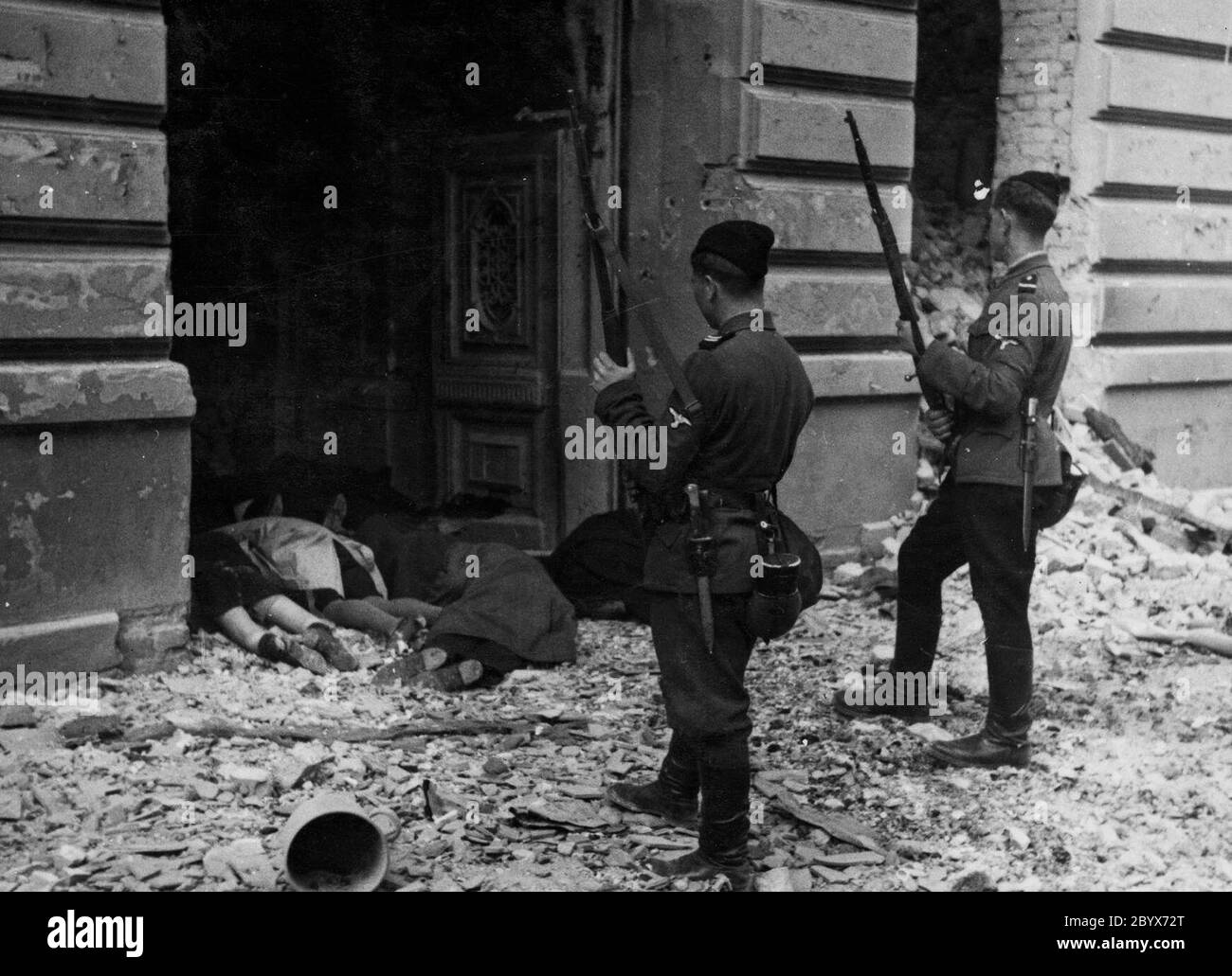 L'unità formata nel villaggio di Trawniki era composta da ucraini, russi, belorussiani, polacchi, estoni, lituani, lettoni, tedeschi etnici, kazaki e tartari Foto Stock