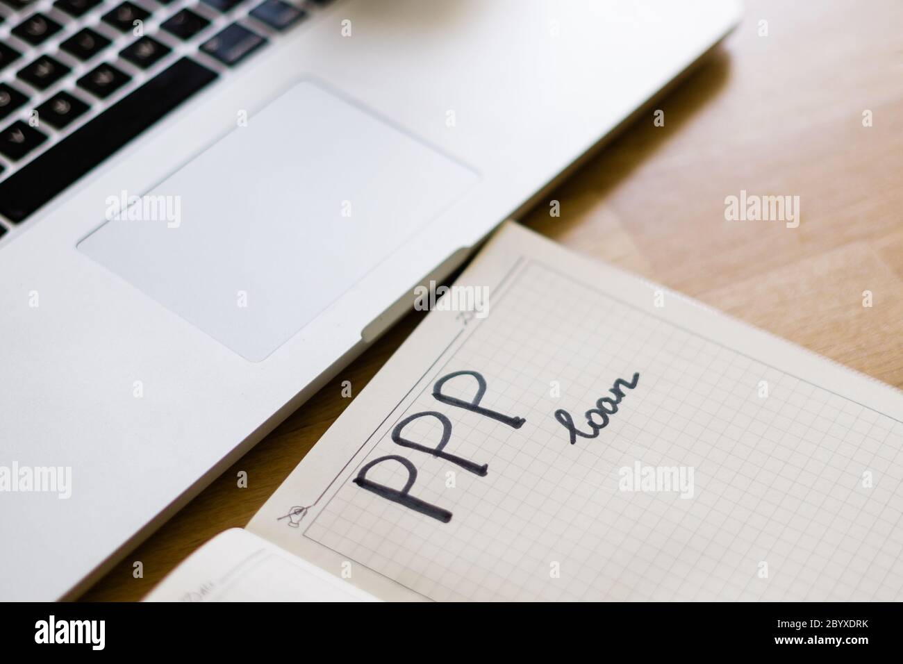 Prestiti PPP, programma di protezione del controllo degli stipendi. Aiuto alle piccole imprese durante il covid-19 Foto Stock