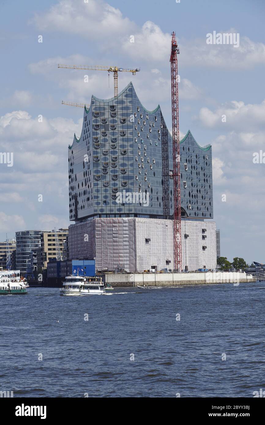 Amburgo - Elbphilharmonie in costruzione Foto Stock
