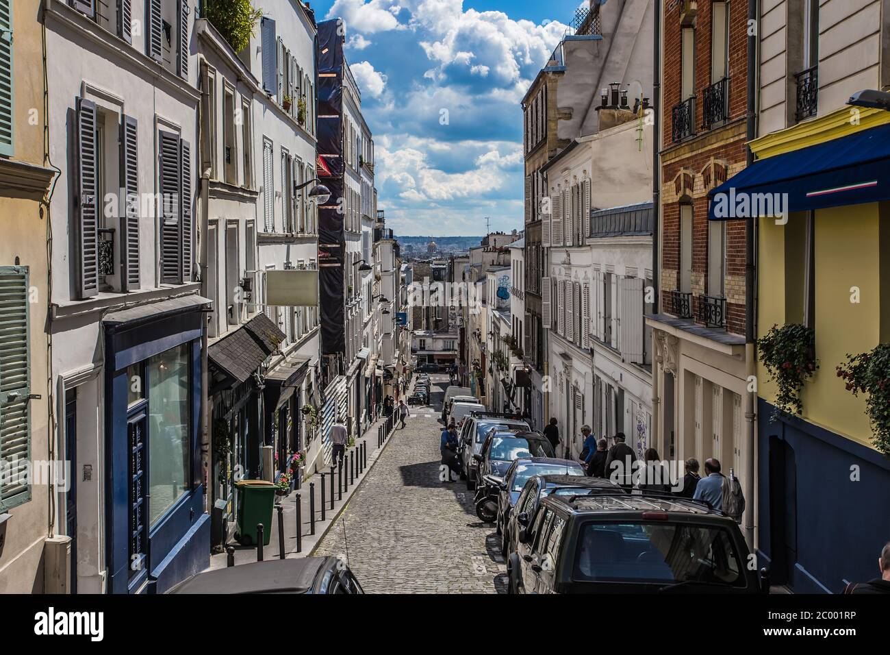 Zona di Montmartre a Parigi, Francia Foto Stock