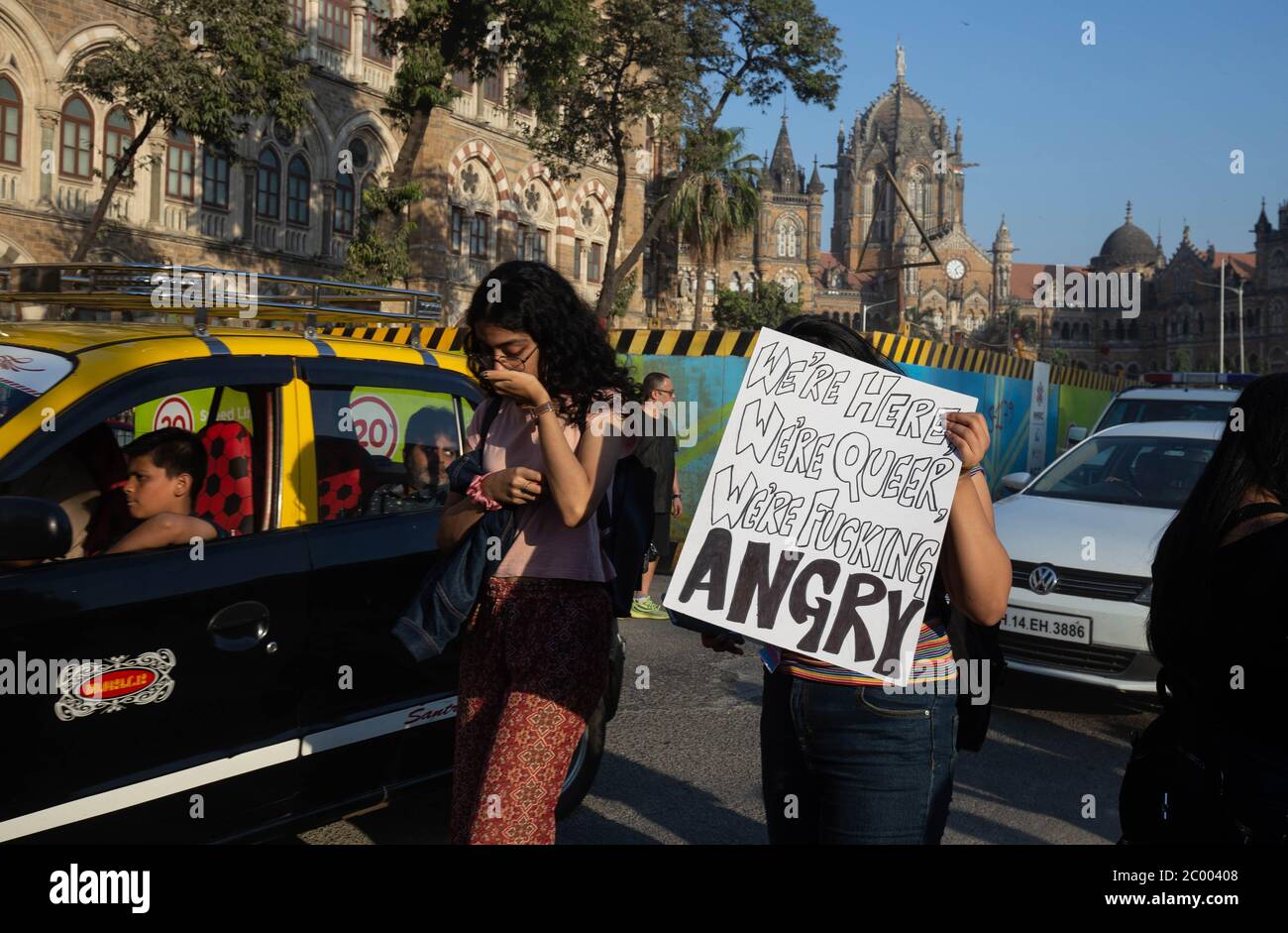 Il 2020° incontro di solidarietà del Pride di Mumbai è stato organizzato dalla fiducia di Humsapar insieme ad altri gruppi dagli ultimi 10 anni. Quest'anno Mumbai Pride celebrità Foto Stock