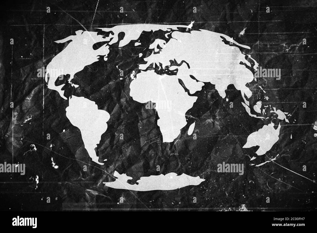 Pianeta Terra temi icone idea design su carta sgualcita Foto Stock