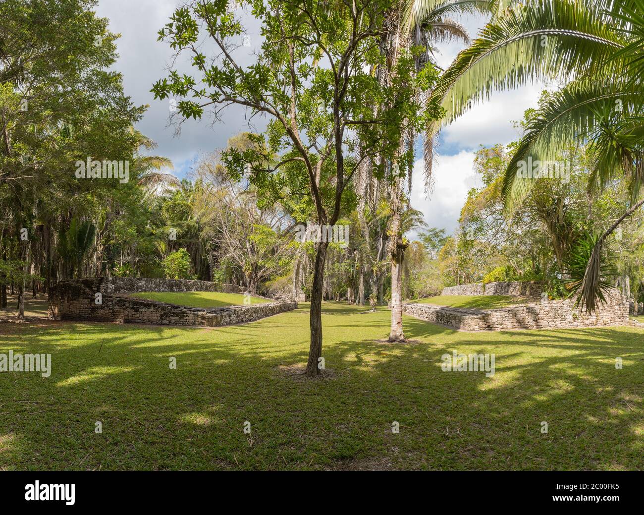 Le rovine della città maya di Kohunlich, Quintana Roo, Messico Foto Stock