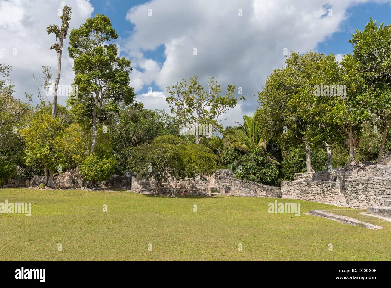 Le rovine della città maya di Kohunlich, Quintana Roo, Messico Foto Stock