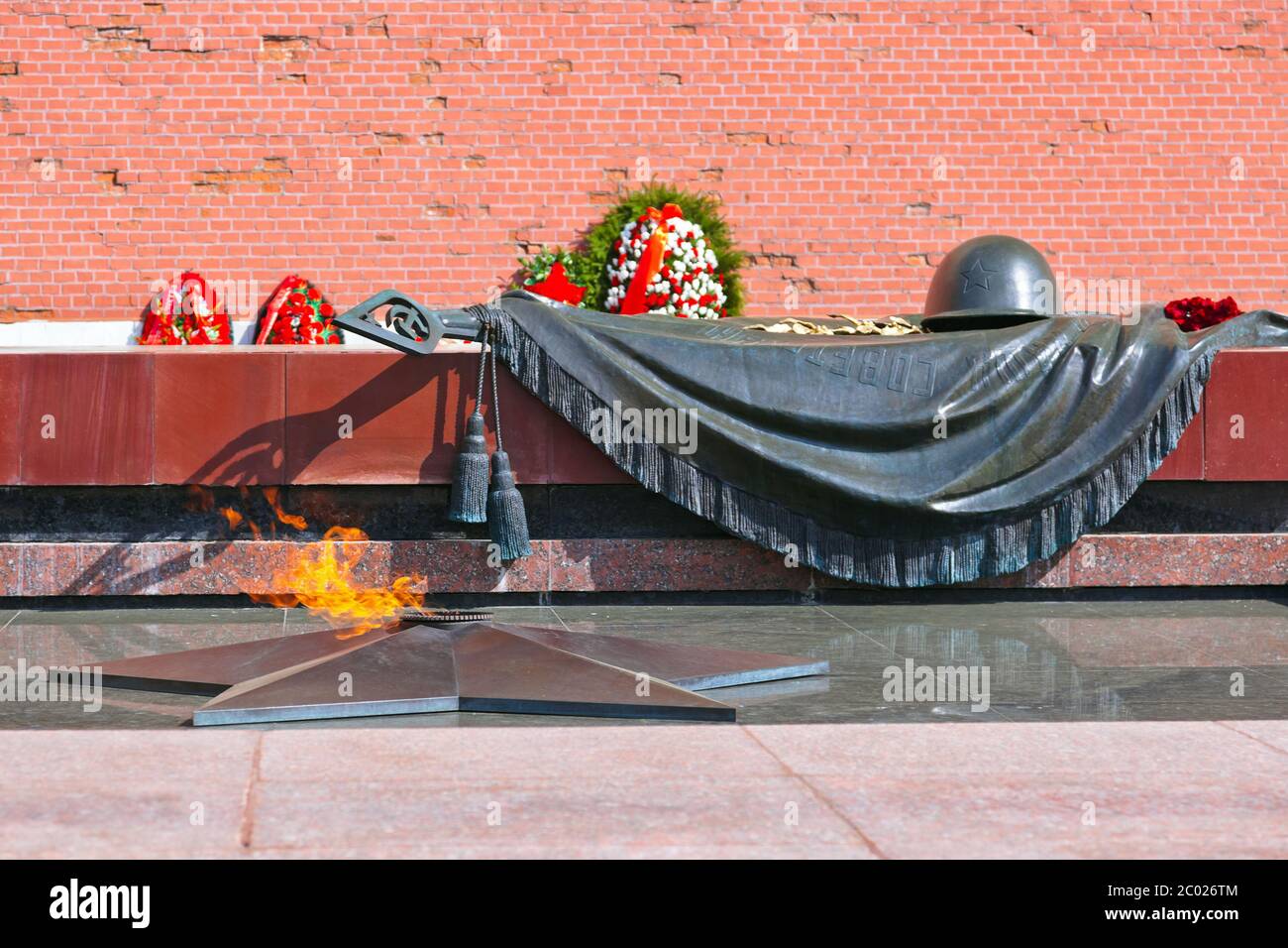 Fuoco eterno in memoria delle vittime della guerra mondiale - Cremlino - Mosca Russia Foto Stock