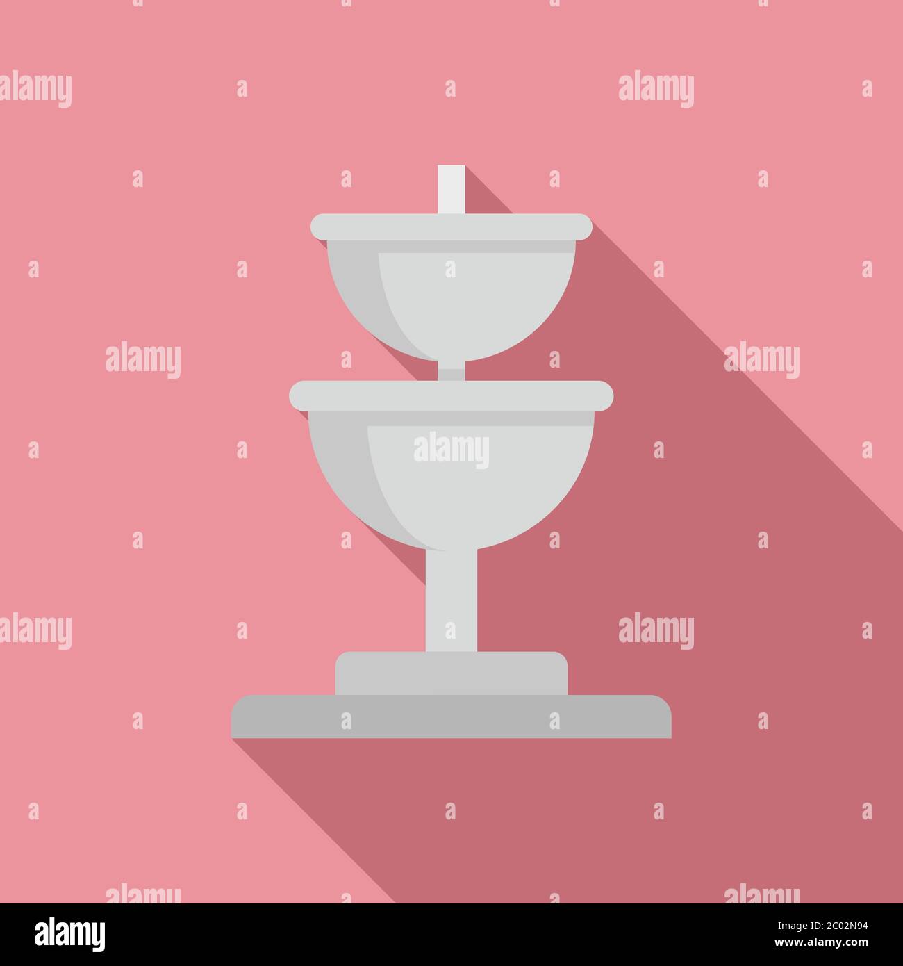 Icona fontana di ciotola. Illustrazione piatta dell'icona vettoriale della fontana di bere della ciotola per il disegno di fotoricettore Illustrazione Vettoriale