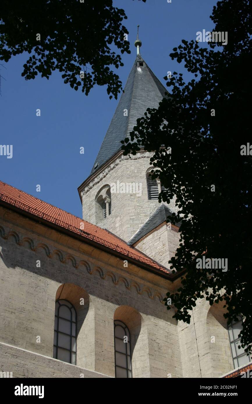 Torre della cattedrale imperiale di Königslutter am Elm Foto Stock
