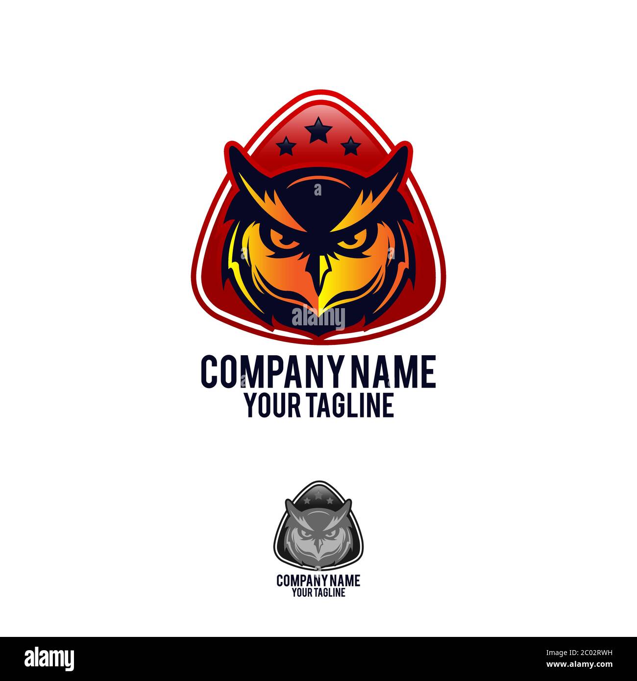 Icona OWL in stile di design alla moda. Icona del logo OWL Vector simbolo piatto moderno e semplice Illustrazione Vettoriale
