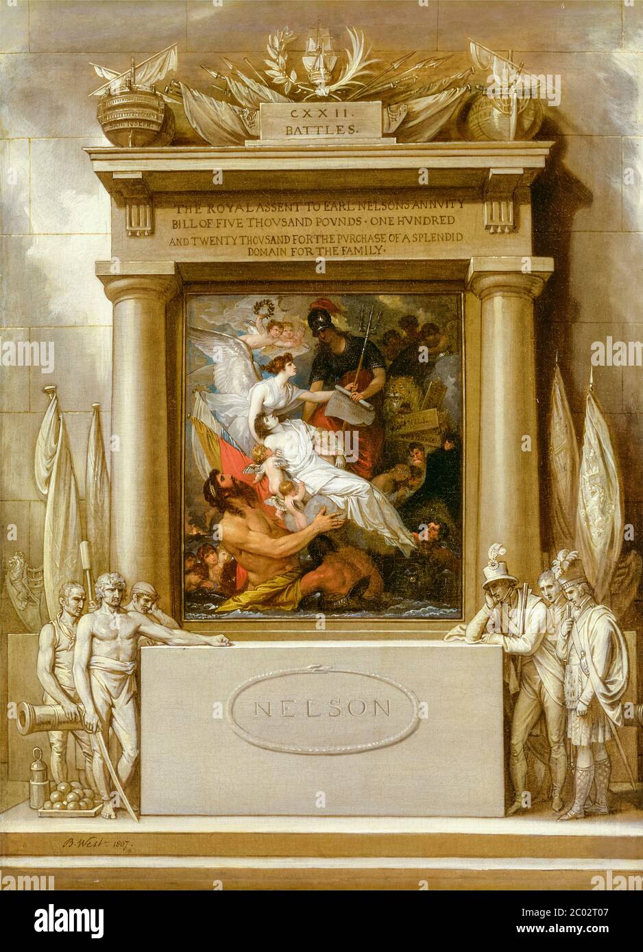 Progetto per un Monumento: L'apoteosi di Nelson, dipinto di Benjamin West, 1807 Foto Stock