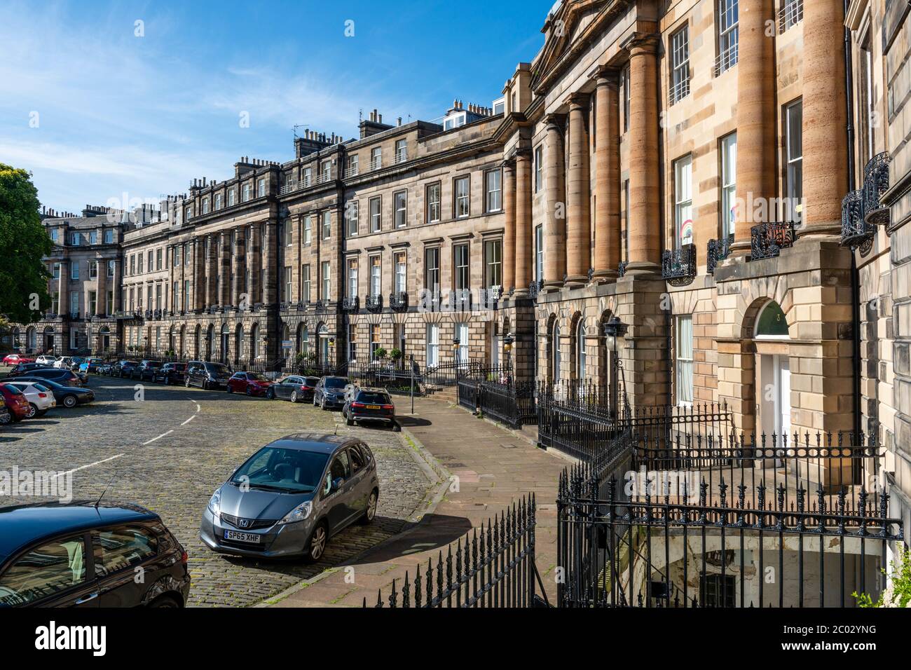 Ex case georgiane in Moray Place a Edimburgo New Town, Scozia, Regno Unito Foto Stock
