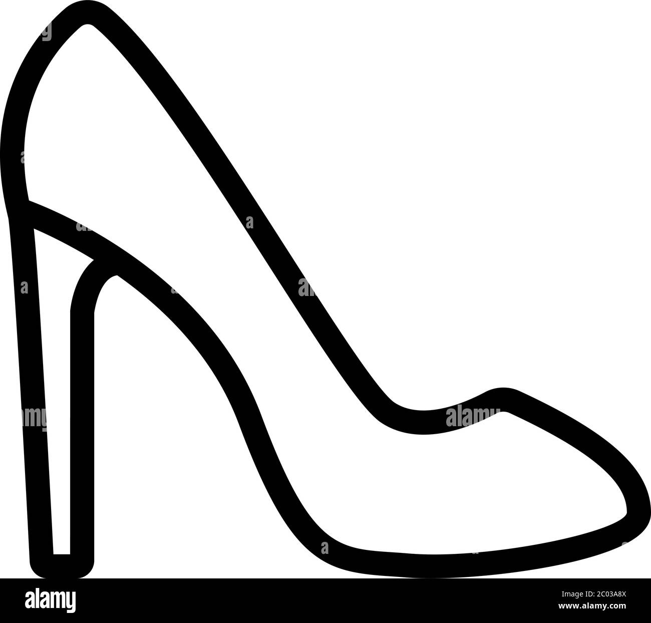 icona della scarpa con tacco a spillo vettoriale illustrazione del profilo Illustrazione Vettoriale