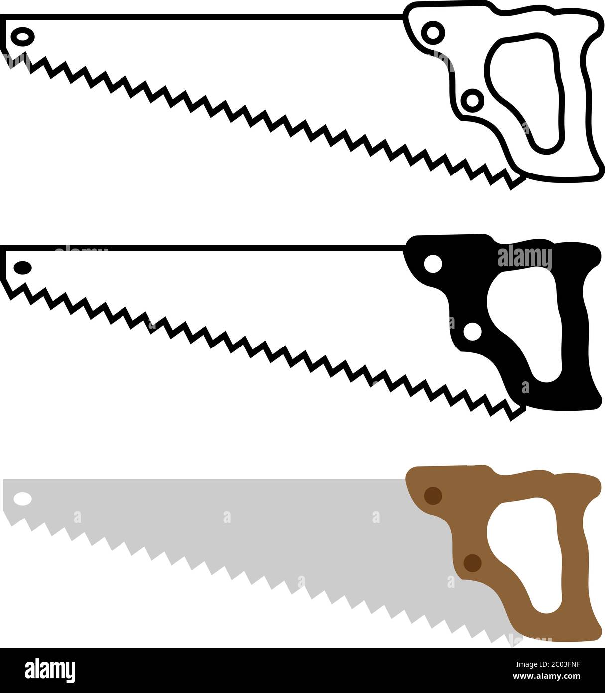 Illustrazione vettoriale dell'icona isolata della sega a mano Illustrazione Vettoriale