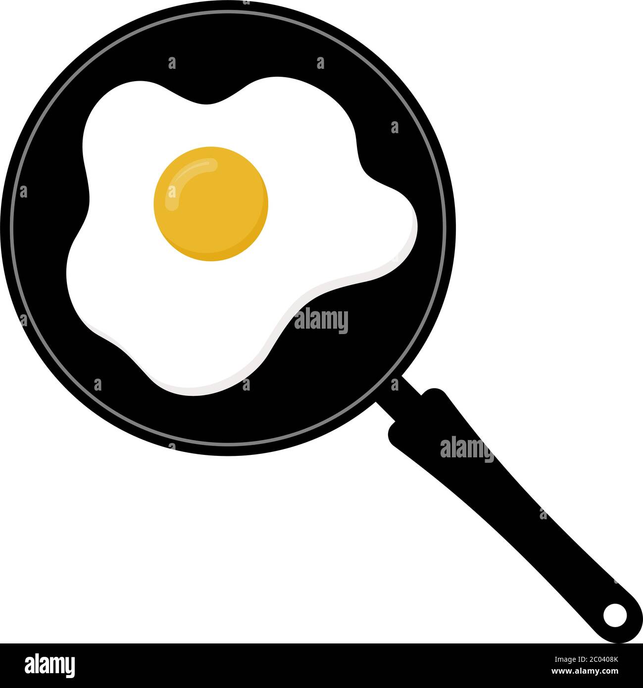 Uovo Omelet in icona Panoramica illustrazione vettoriale Illustrazione Vettoriale