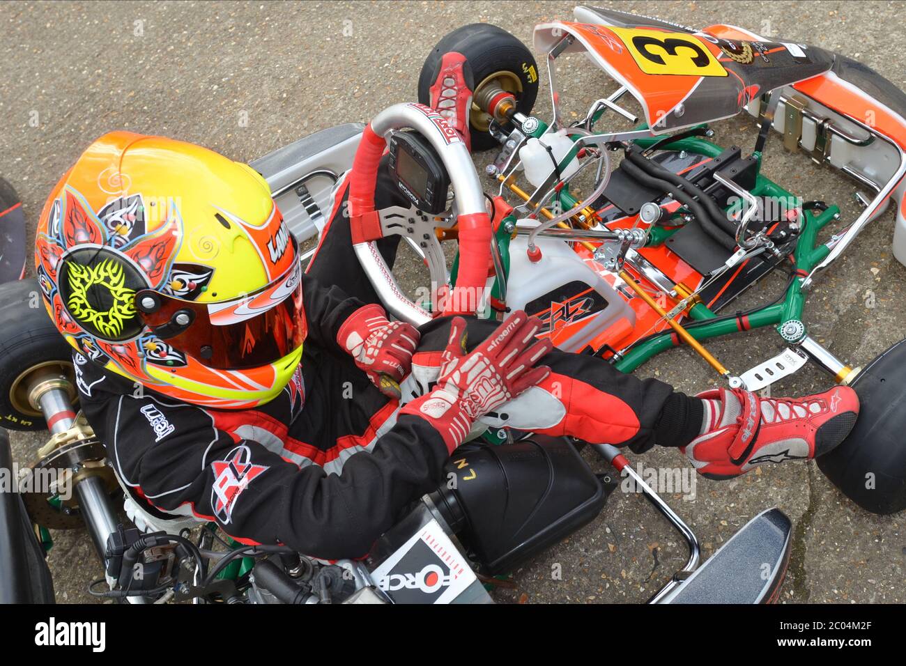 Carriera di Lando Norris nel karting 2012. Foto Stock