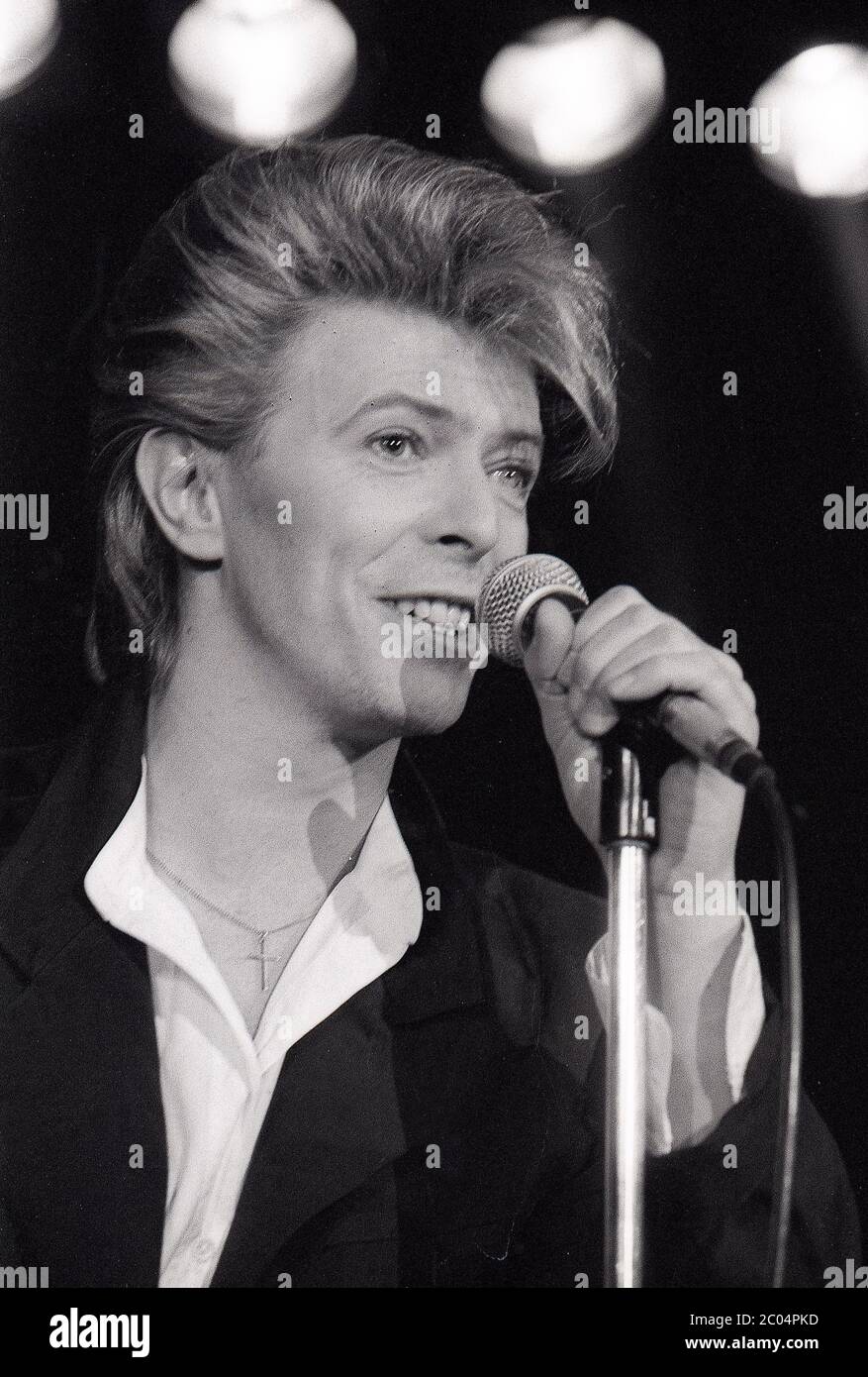 David Bowie al Teatro del giocatore, Londra marzo 1987 Foto Stock