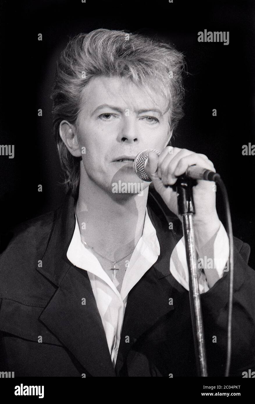 David Bowie al Teatro del giocatore, Londra marzo 1987 Foto Stock