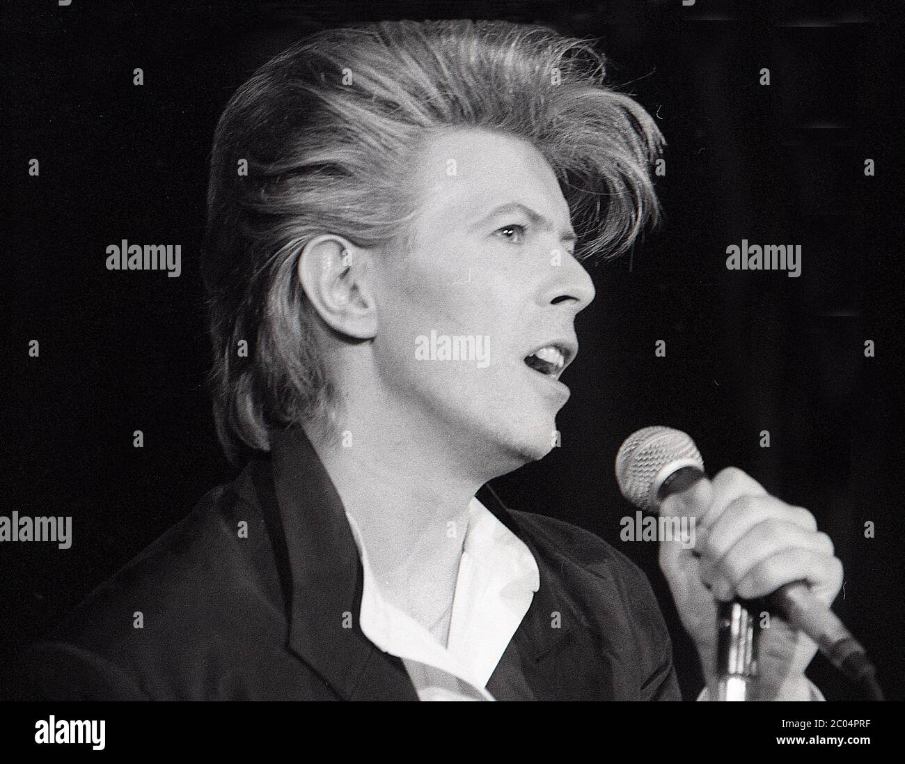 David Bowie al Teatro del giocatore, Londra marzo 1987 Foto Stock