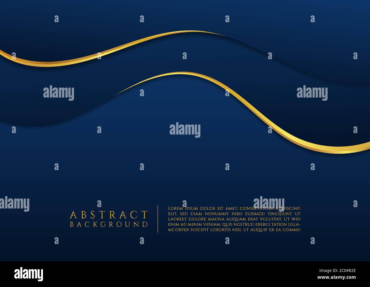 Stile di forma fluida e di forma a forma di curva metallizzata oro. Illustrazione vettoriale. Illustrazione Vettoriale