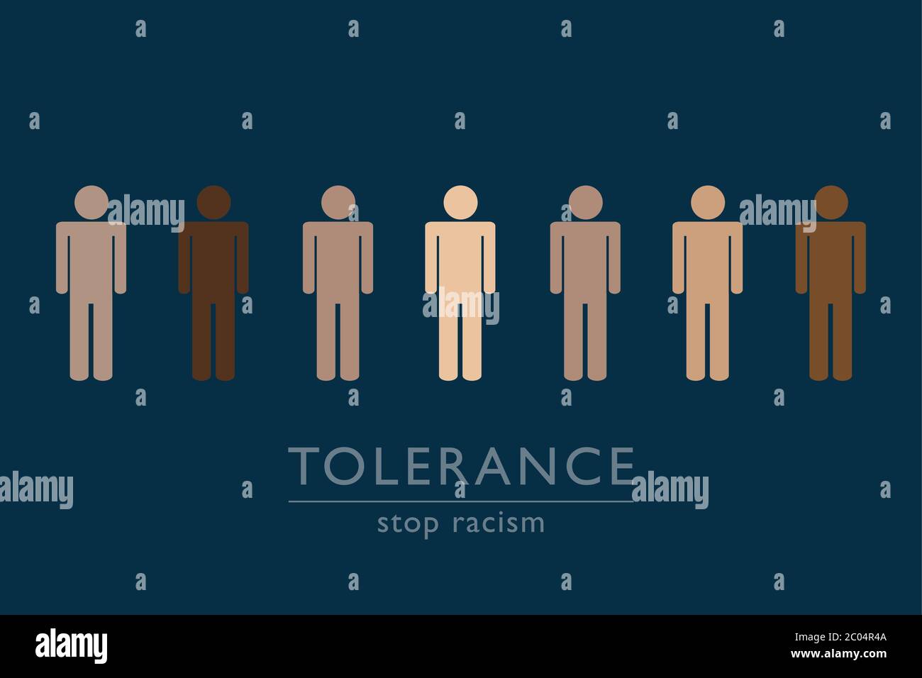 Stop razzismo tolleranza concetto persone con diversi colori della pelle vettore immagine EPS10 Illustrazione Vettoriale