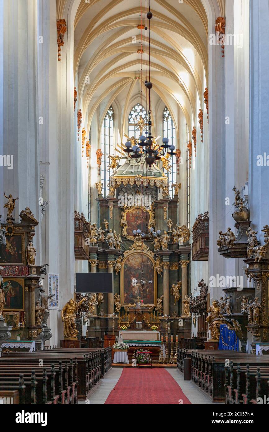 Interno della Chiesa di San Venceslao, Stanislaw e Dorotea, Wroclaw Foto Stock